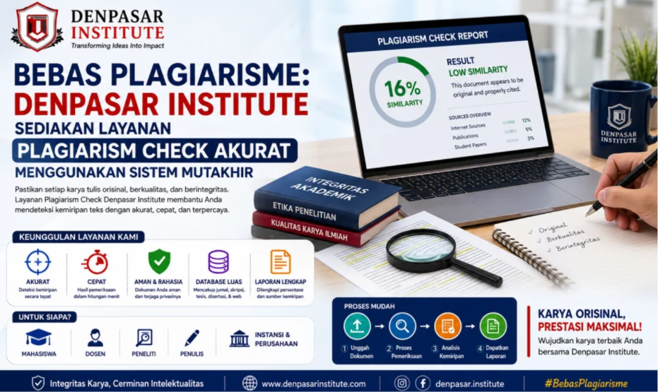 Bebas Plagiarisme: Denpasar Institute Sediakan Layanan Plagiarism Check Akurat Menggunakan Sistem Mutakhir