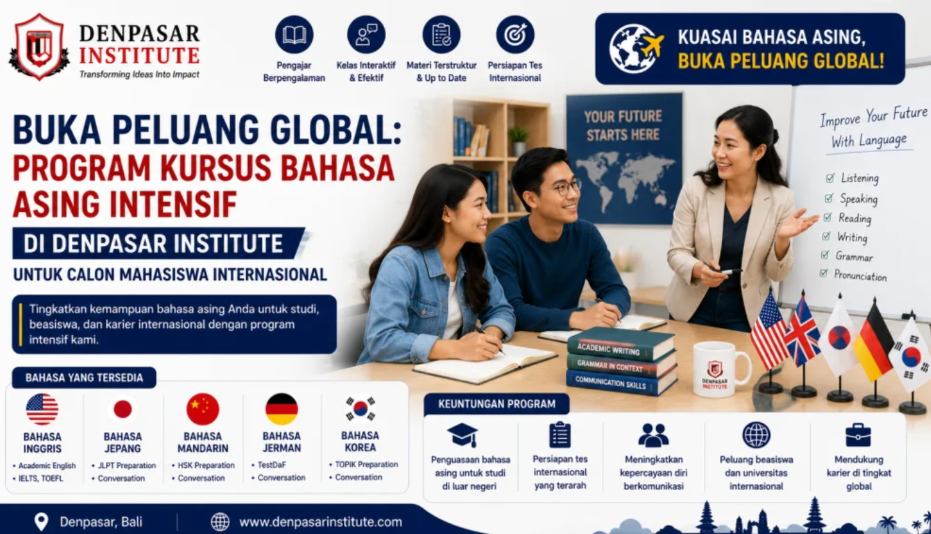 Buka Peluang Global: Program Kursus Bahasa Asing Intensif di Denpasar Institute untuk Calon Mahasiswa Internasional