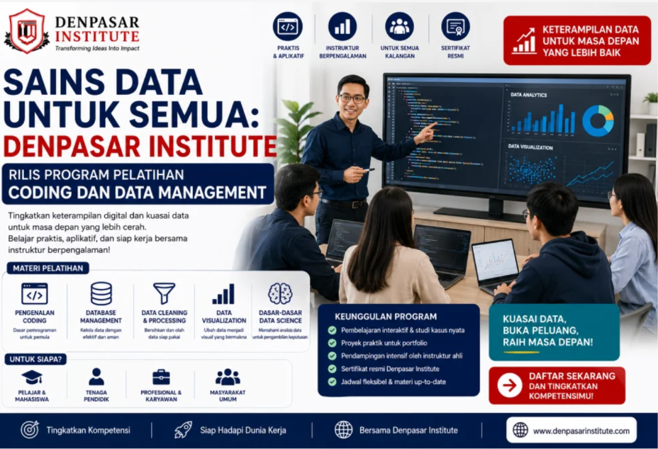 Sains Data untuk Semua: Denpasar Institute Rilis Program Pelatihan Coding dan Data Management